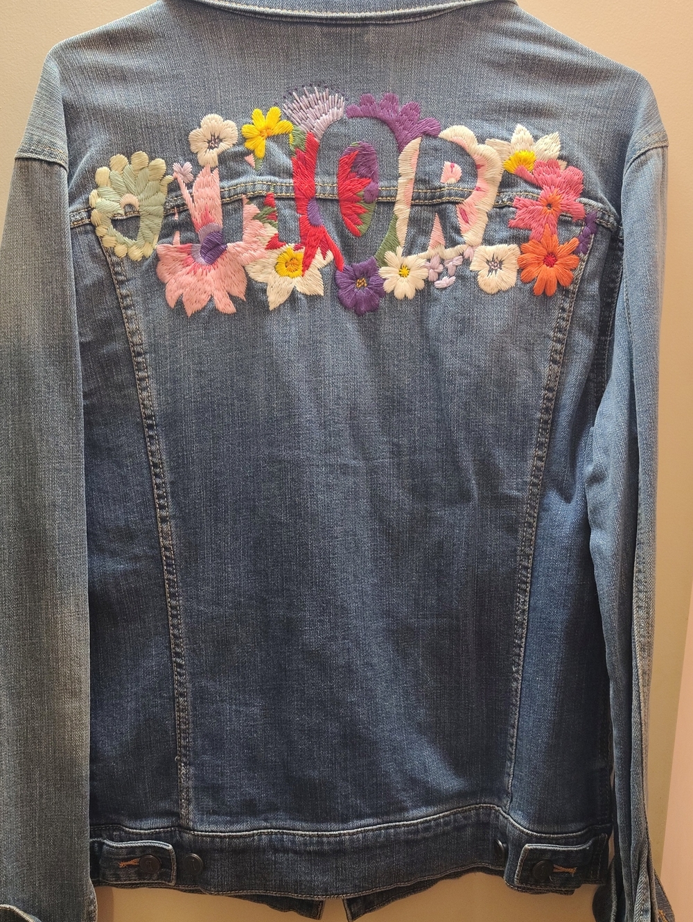 ANTHROPOLOGIE PILCRO DENIM AMORE EMBROIDERED JACKET M
